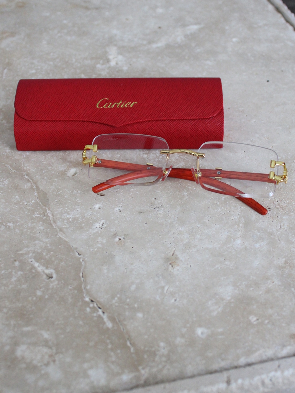 Cartier Clear Rimless Glasses